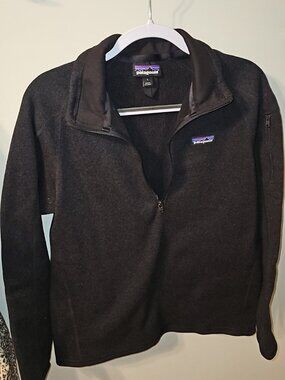 Patagonia Women's Better Sweater Zip Fleece Pullover, Black, Size Large